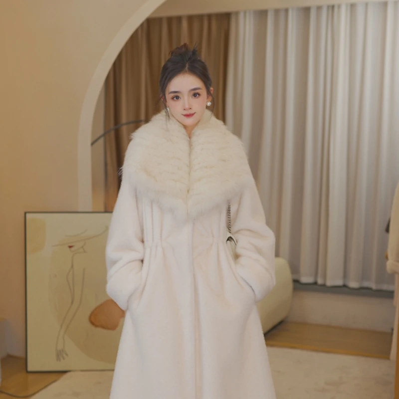 【束佳】《初雪》冬季轻奢款女款气质长款时尚大毛女