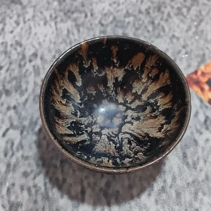 陶瓷一***花吉州窑小茶盏一个