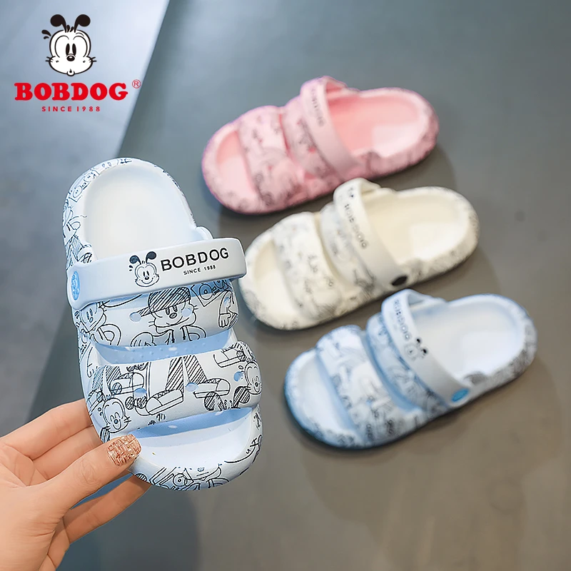 巴布豆新款儿童卡通凉拖鞋夏季防滑软底居家休闲一字拖舒适拖鞋