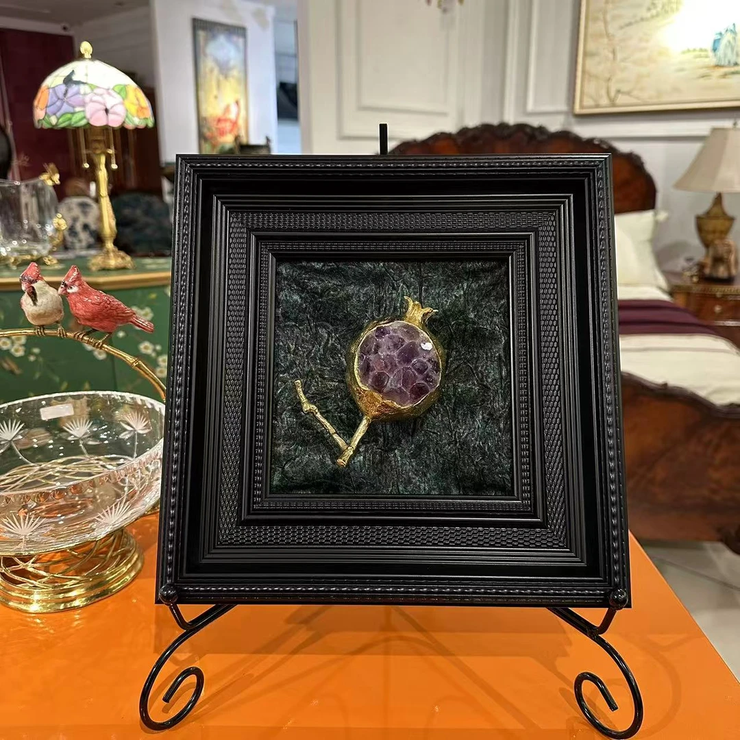 【欧美外单】 R033A 紫水晶石榴挂画摆件 30*30*7