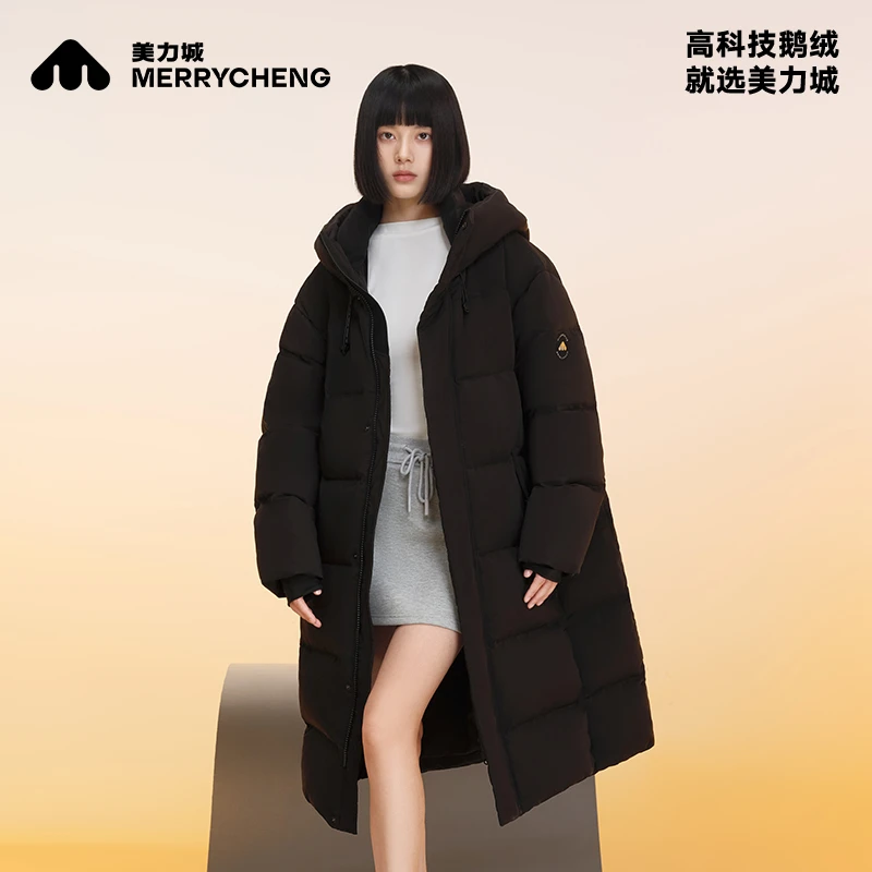 美力城暖天鹅炙野90鹅绒服长款高科技羽绒服120