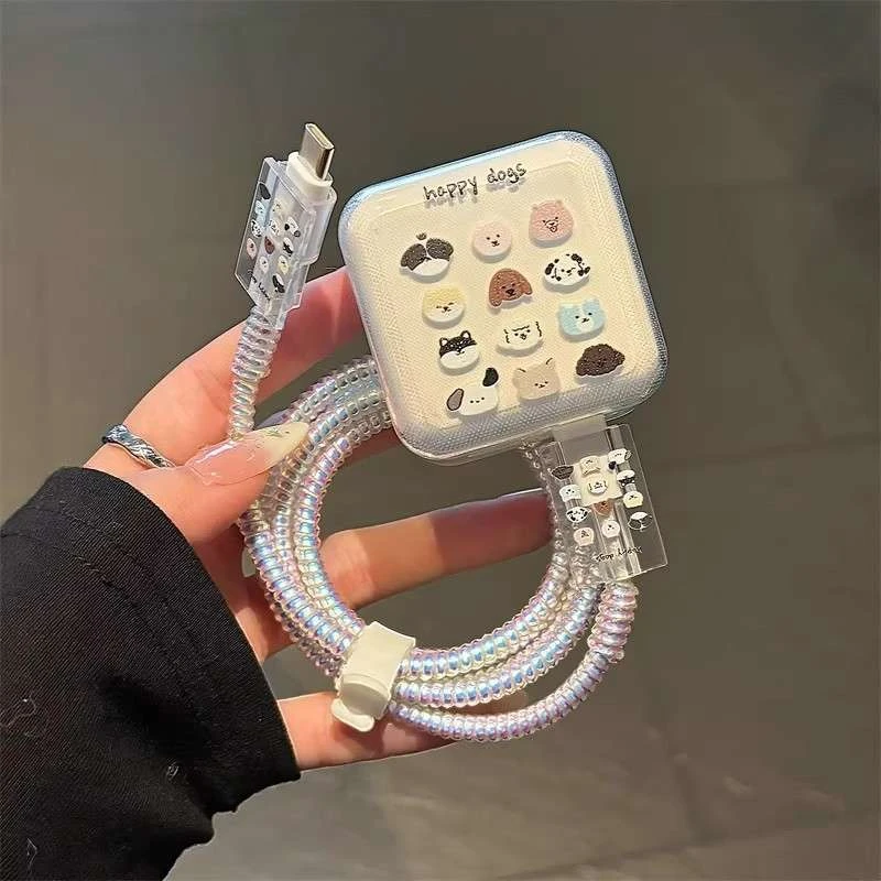 适用苹果40w充电器保护套17promax数据线保护缠线16快充头防折断