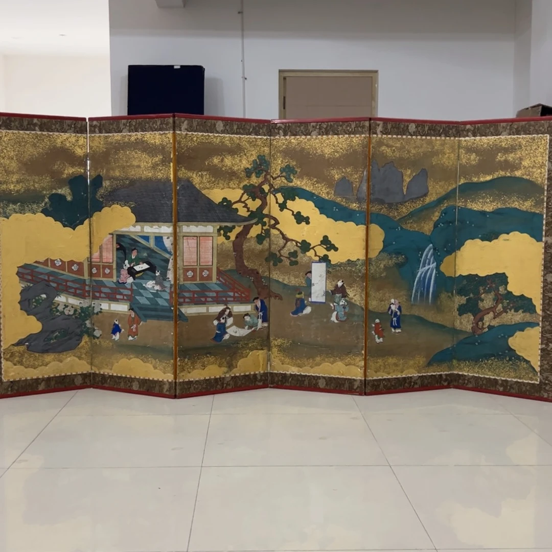绘画屏风框画茶空间设计
