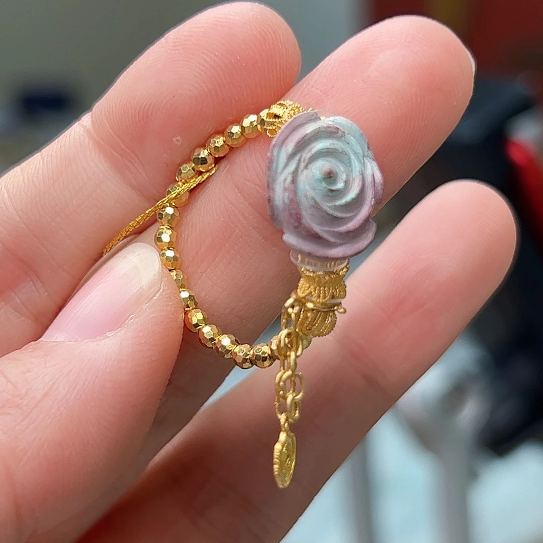 绿松石珠宝奇石18K金镶嵌