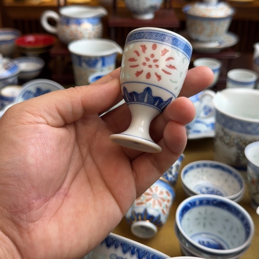 c***g陶摆件景德镇瓷器酒杯
