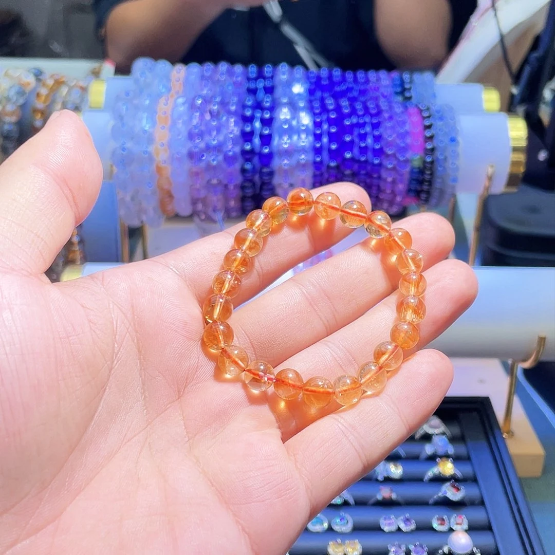 未镶嵌手链烟晶卡8黄塔晶