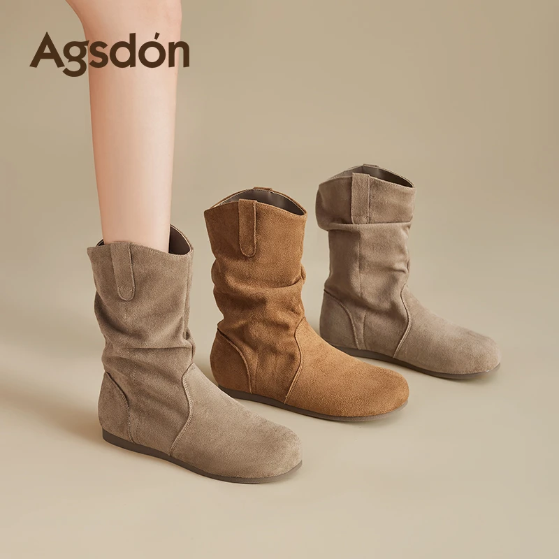 /奥古狮登堆堆短靴女2025新款秋冬季美拉德中筒勃肯马丁靴子废土Q