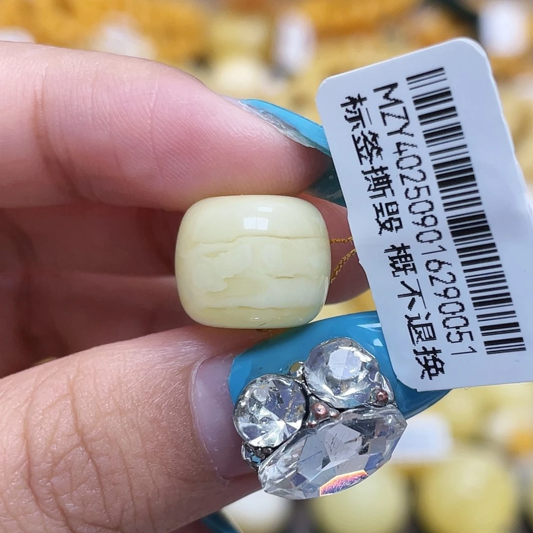 蜜蜡未镶嵌珠宝奇石M**劉12.2mm虎皮老型沁色