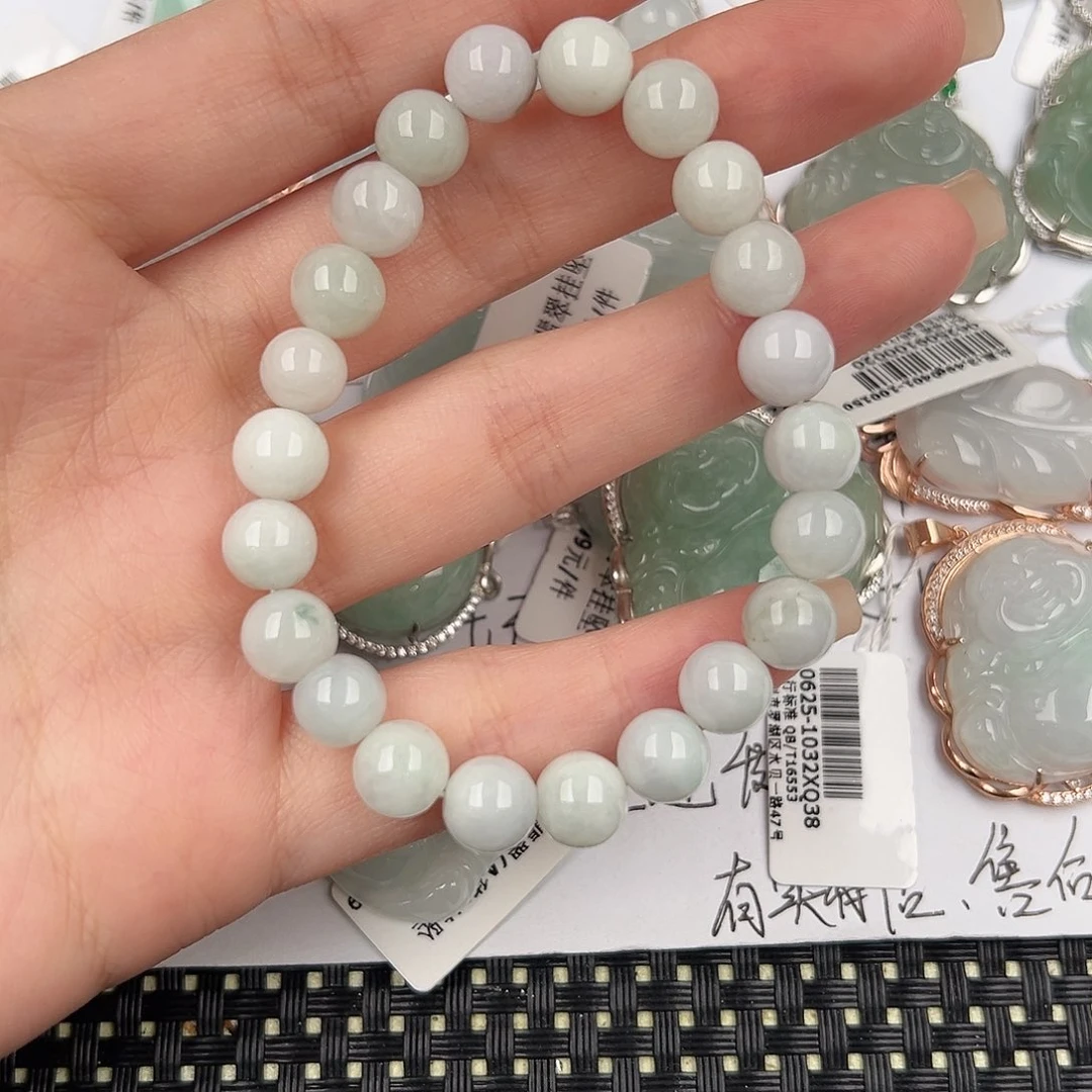 翡翠未镶嵌颈饰天然翡翠手串