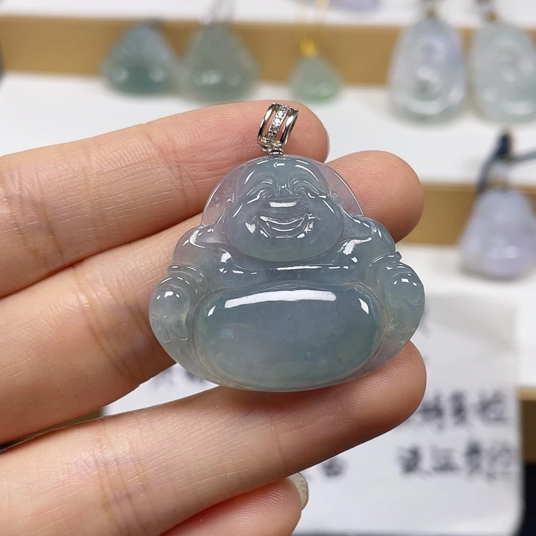 翡翠未镶嵌颈饰天然翡翠佛公吊坠一件25号