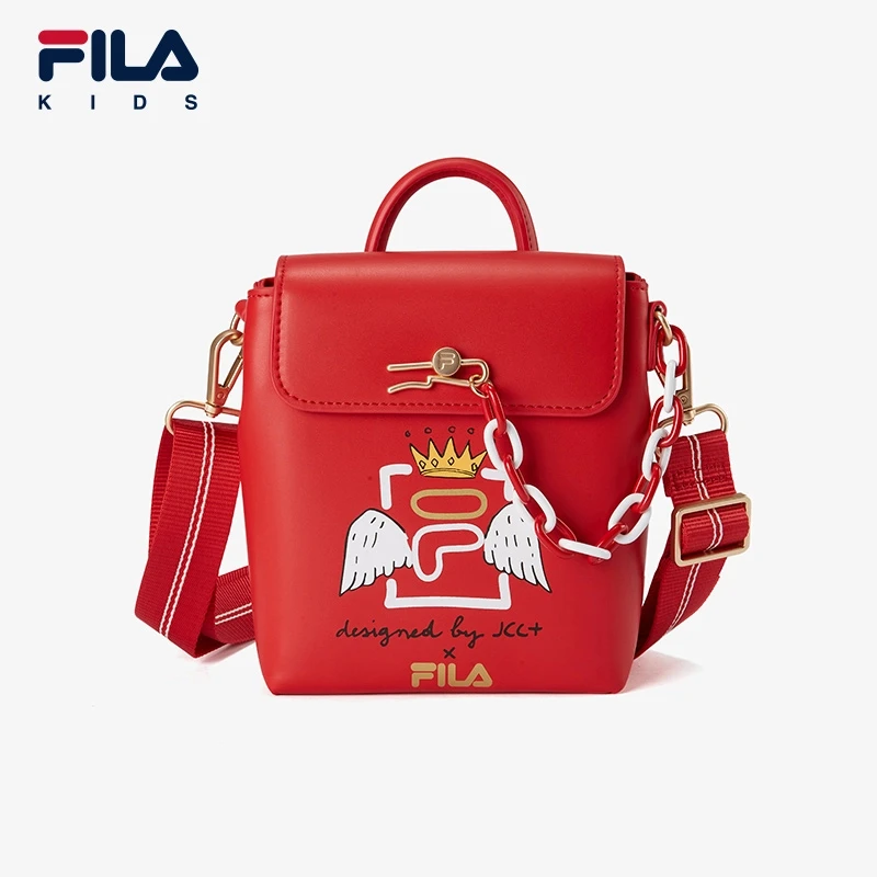 【斐乐儿童】2025年时尚春季百搭中大童红色斜挎包K18G514101