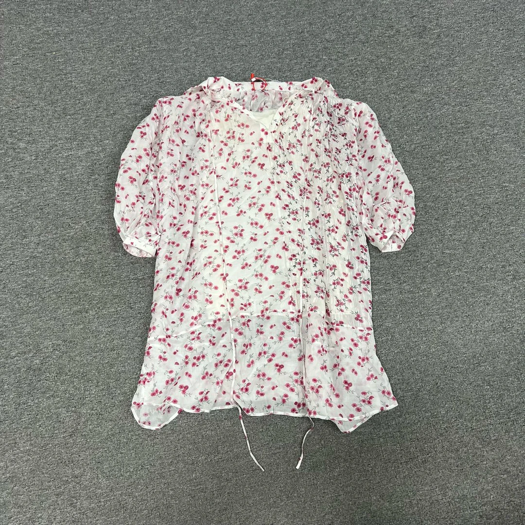 99新 LOEWE/罗意威 粉色 小碎花 真两件 连衣裙 34码 桑蚕丝