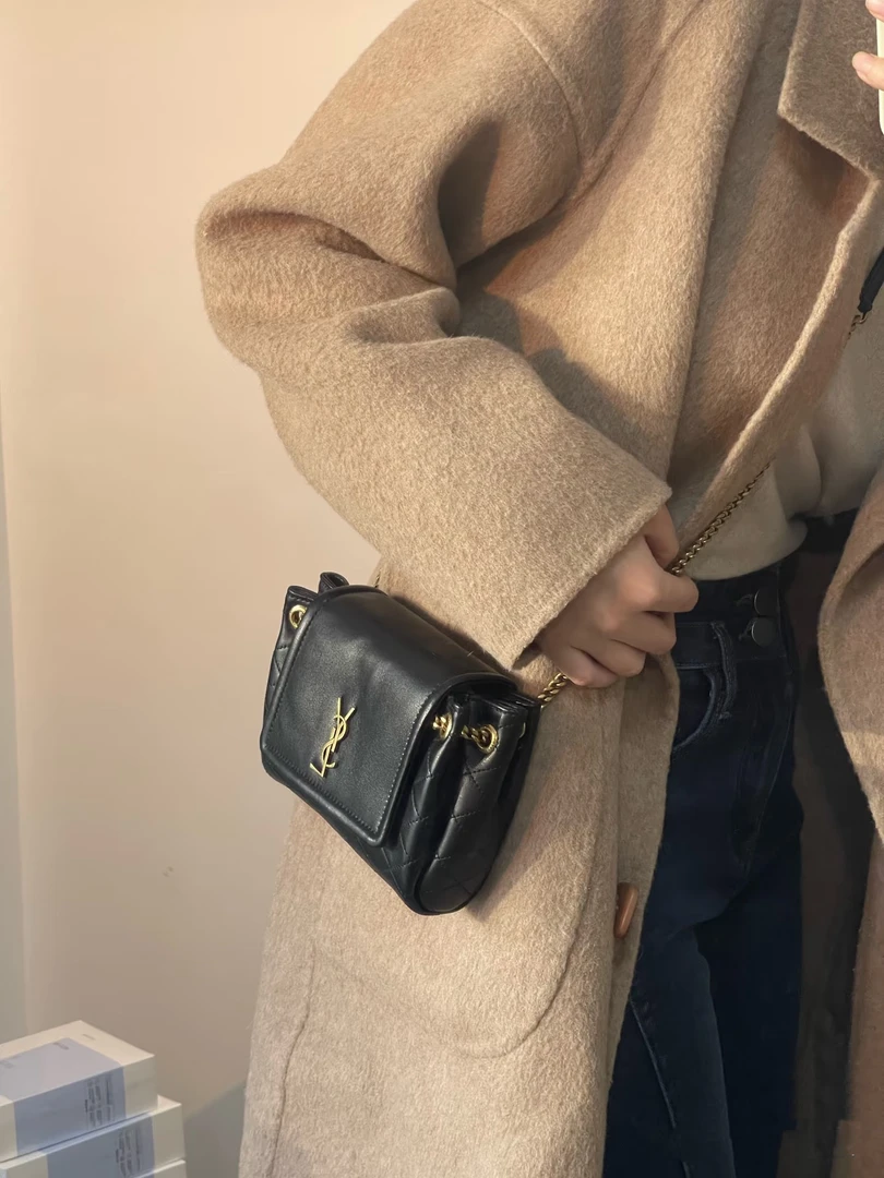 95新 YSL/圣罗兰 多宝二奢/81439/黑金nolita