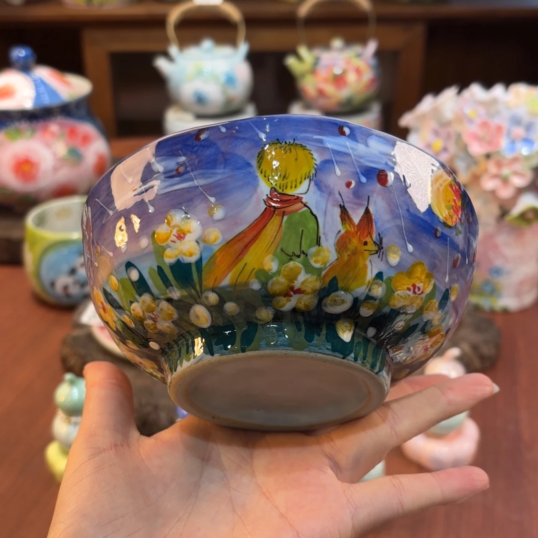 景德镇手绘高温釉下彩陶瓷茶具