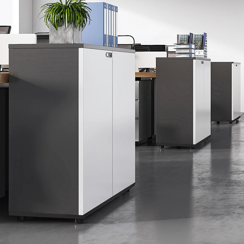 办公室桌边文件柜资料柜工具收纳柜木质矮柜储物柜抽屉带锁小柜子