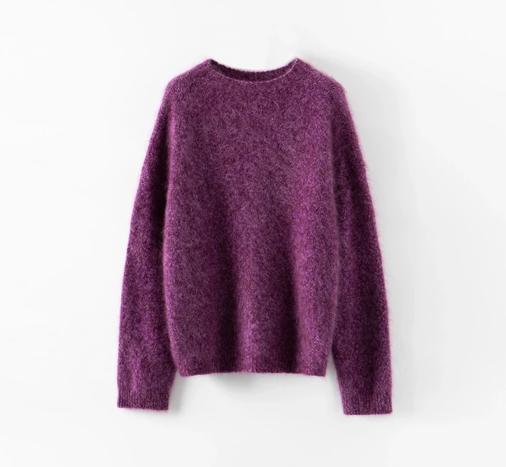 【古崎】喜马拉雅100山羊绒 慵懒松弛感套头衫拉绒毛衣#240843