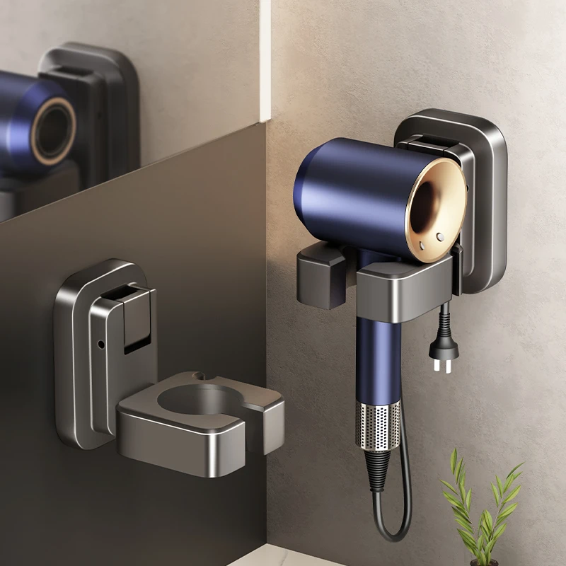 电吹风机置物架吸盘免打孔壁挂式电吹风挂架浴室绕线风筒收纳神器