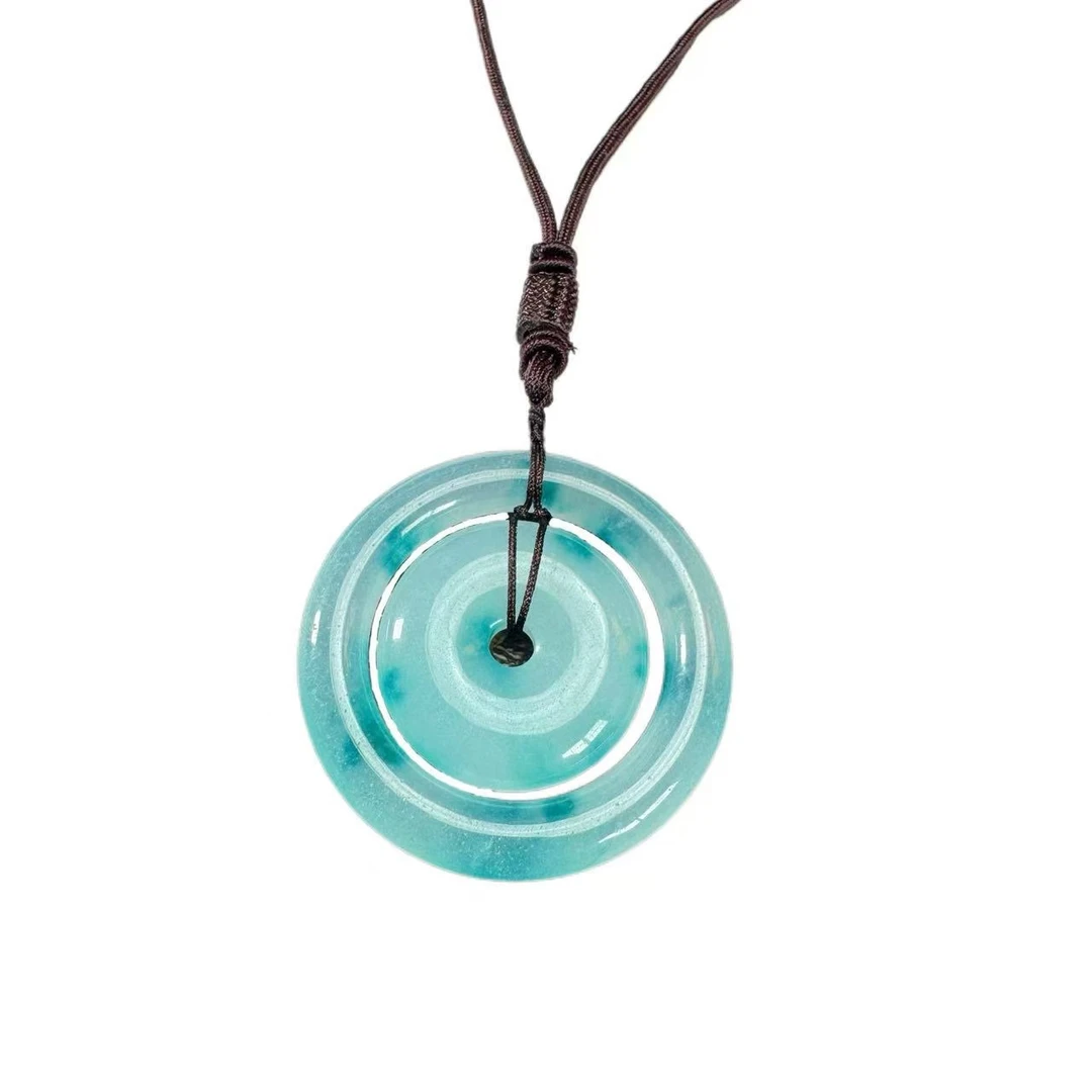 带绿透花平安子母扣A118-CDN-2A