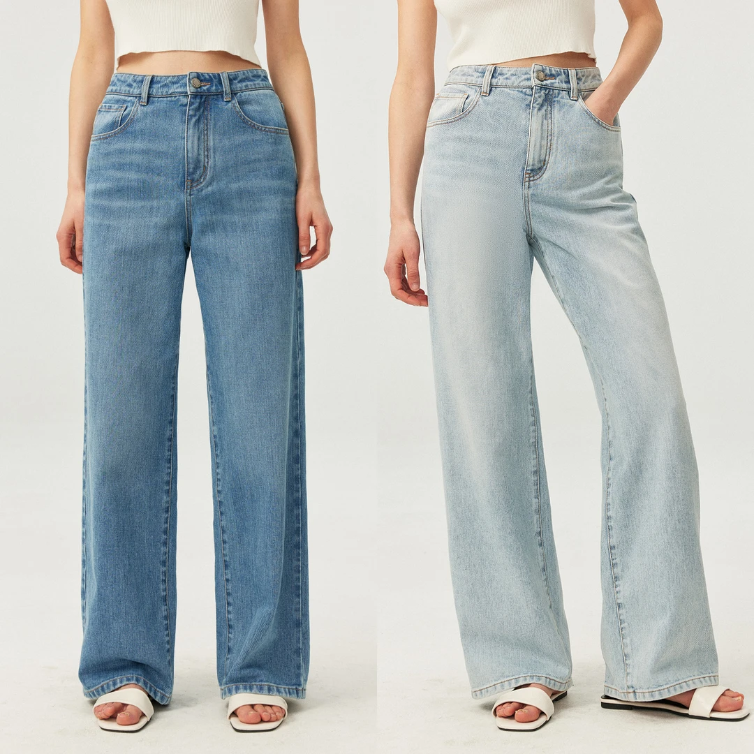 MARIUS"冈山牛仔"日本轻奢竹节肌理干爽牛仔棉复古松弛显瘦长裤