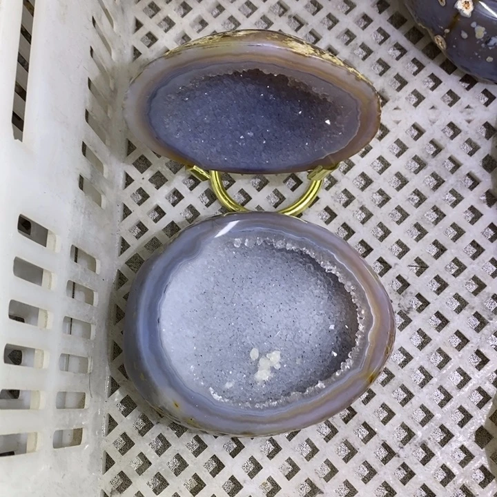 未镶嵌珠宝半成品紫晶蓝晶盆