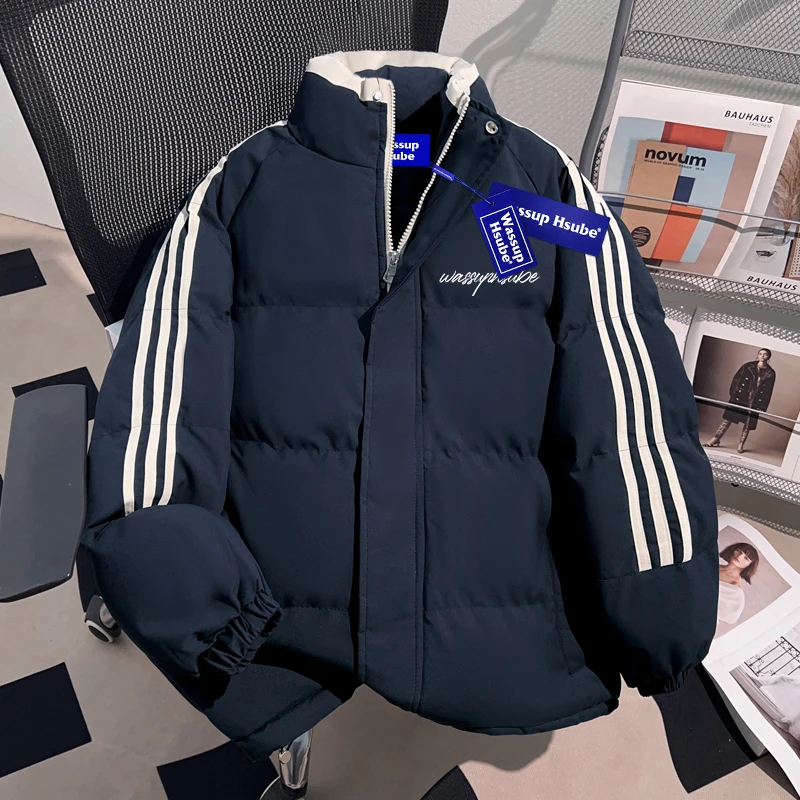 WASSUP HSUBE国潮牌重磅男士立领棉服外套加厚保暖面包服慵懒上衣