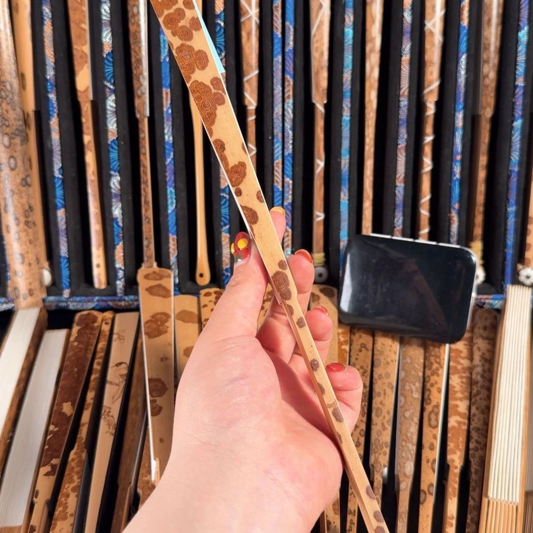 碎***弦扇子兵哥扇艺斑竹折扇小明