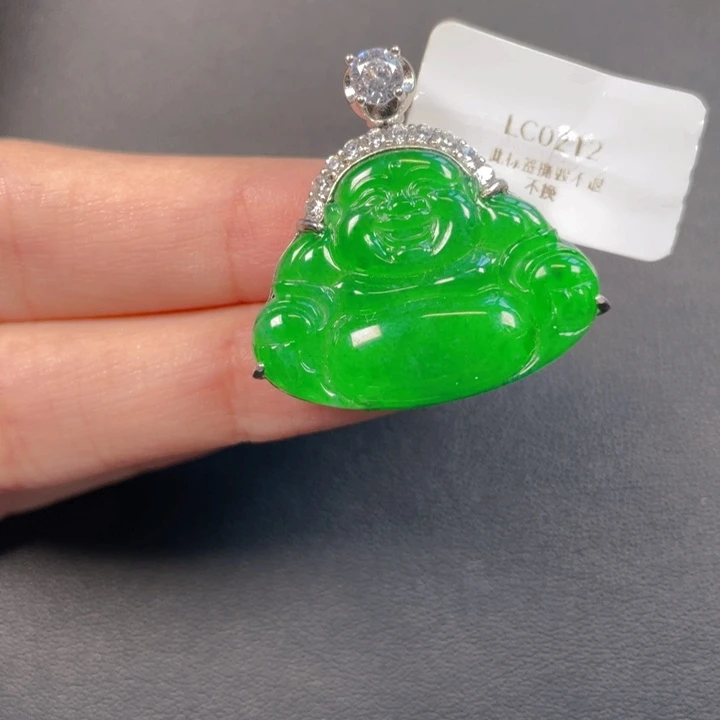 翡翠银S925镶嵌吊坠(不含链)