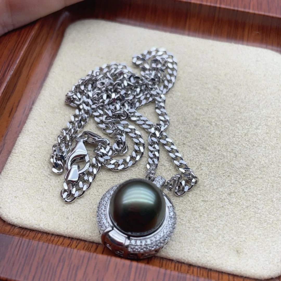 海水珍珠银S925镶嵌颈饰Z138