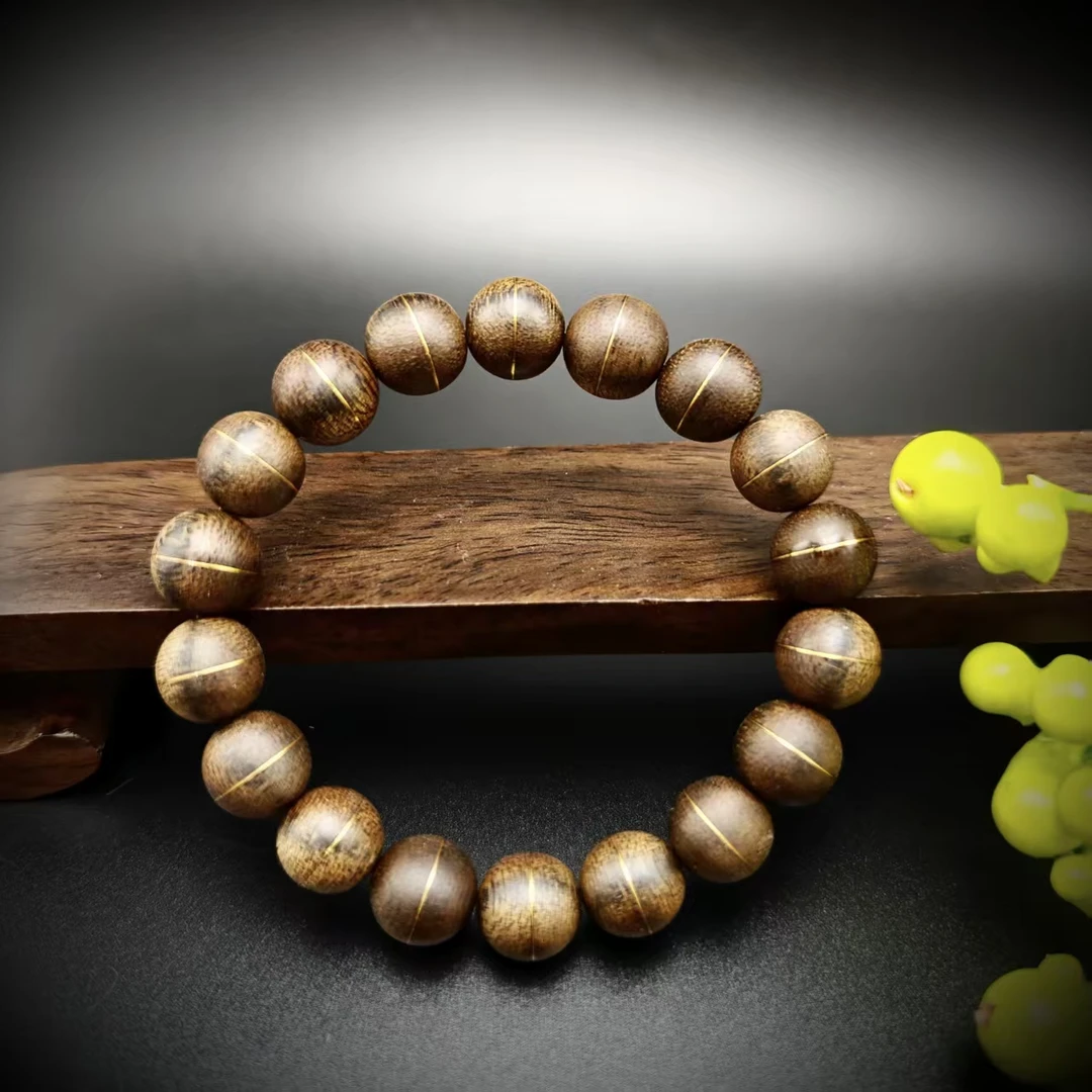 【厚爱公主专享】 海南尖峰岭沉香10mm单圈错金手串