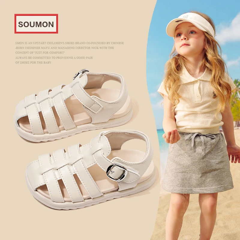 特价SMON儿童凉鞋2025夏季新款女童罗马鞋软底宝宝鞋女小童沙滩鞋