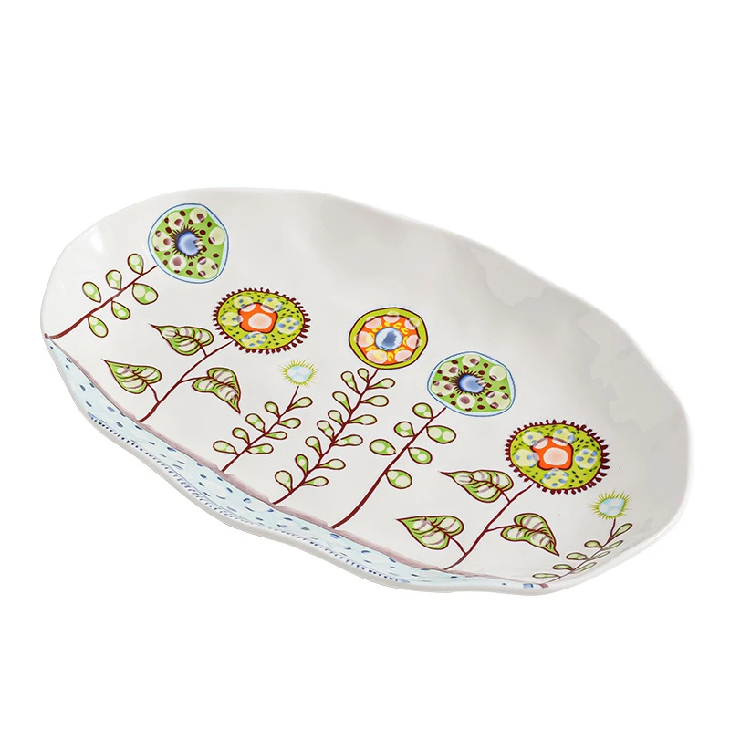 美辰达陶瓷-太阳花系列12.25寸鱼盘TY010