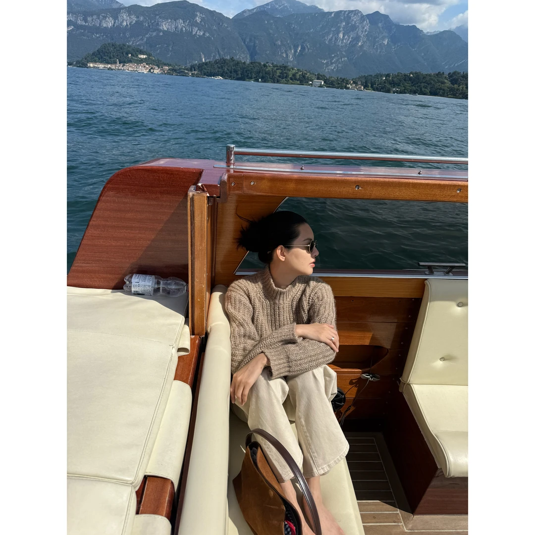 THESOONG|新品女装极简慵懒风绵羊毛兔毛针织线保暖毛衣女BMY7215