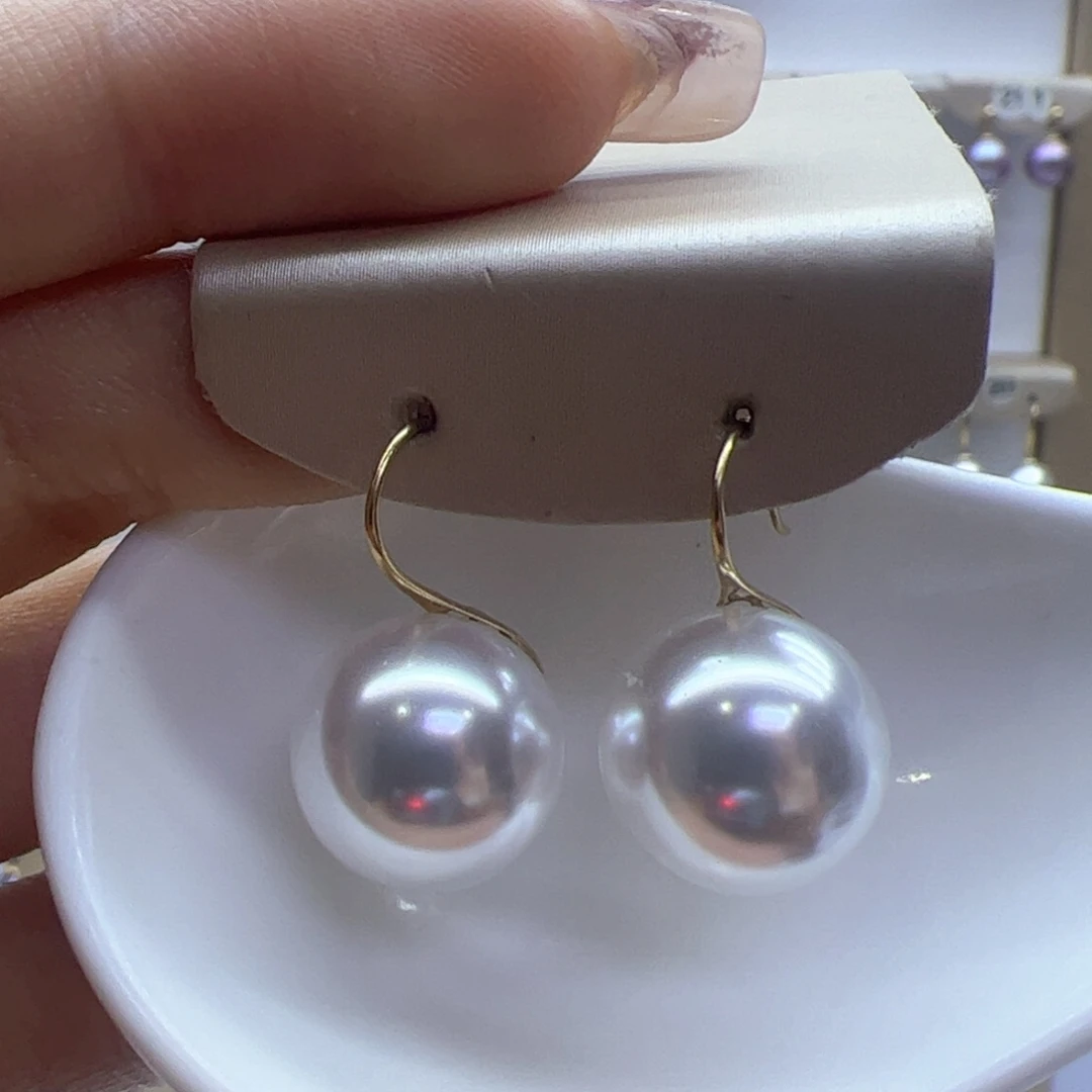 淡水珍珠耳饰18K金镶嵌