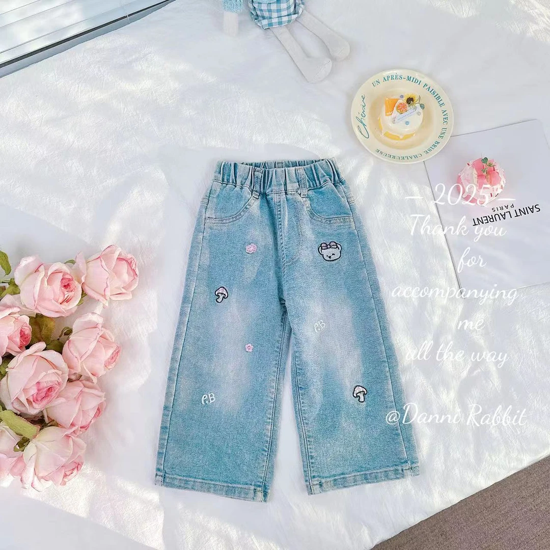 【Dannirabbit】可爱小熊刺绣牛仔裤 D-A75
