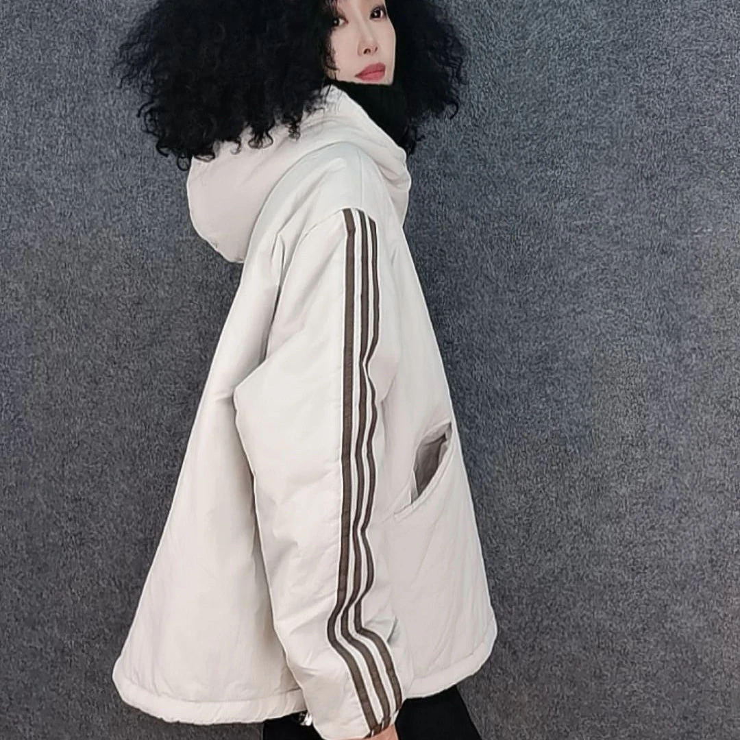 二姐家阔版中长款工装棉服