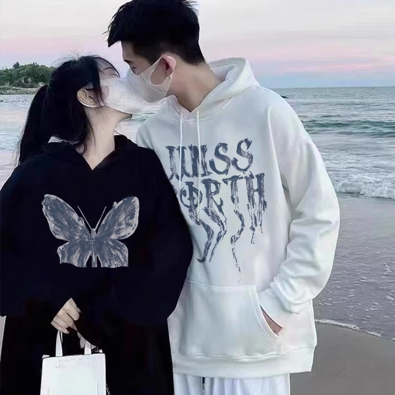 特别不一样的情侣装卫衣2025新款潮流秋冬季连帽高级感外套男女