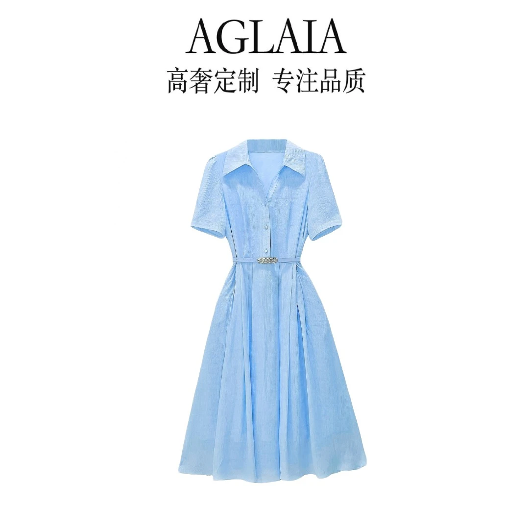 8097~Aglaia法式高奢2025夏季新款气质优雅时尚显瘦减龄连衣裙女
