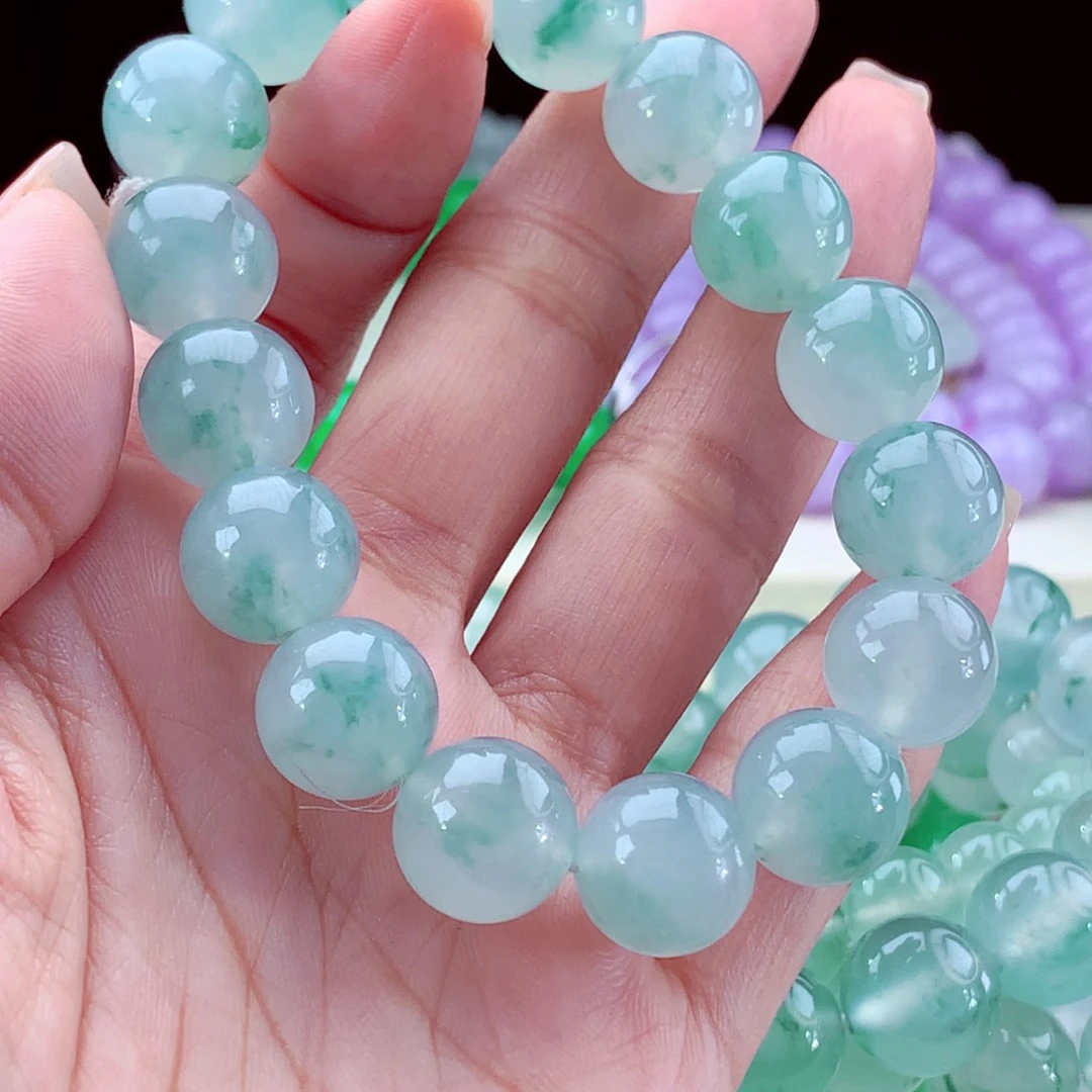 翡翠手串未镶嵌天然翡翠缅甸a货飘花手串