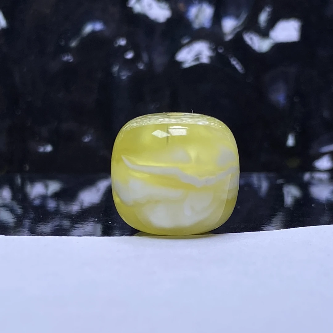 琥珀蜜蜡金瓷白透金溶洞虎皮纹蜜蜡老型单珠13mm