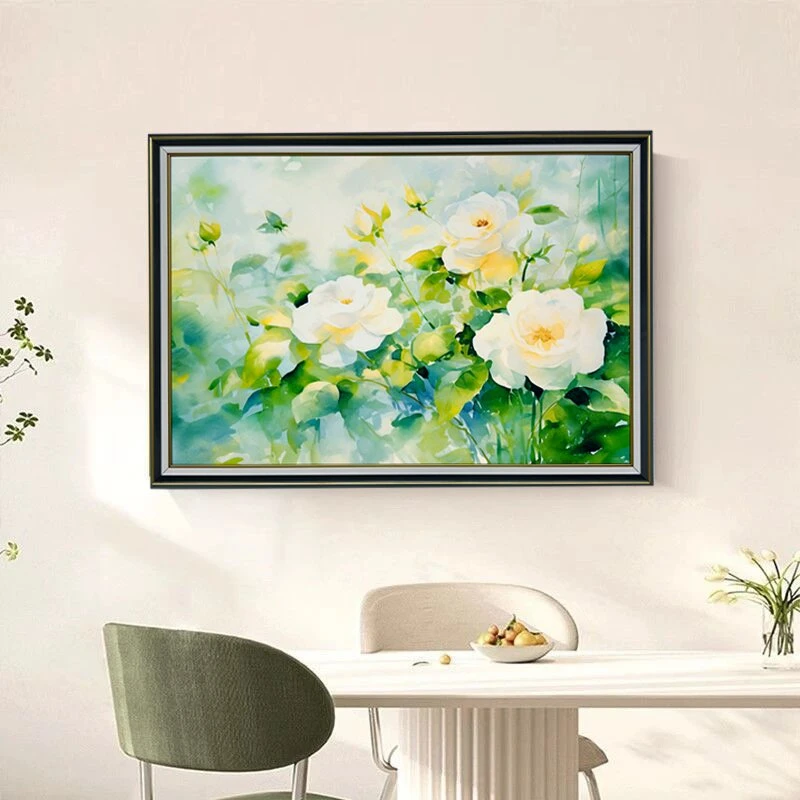 【静等花开】A29-1306奶油风餐厅装饰画卧室画花开富贵饭厅房间挂画