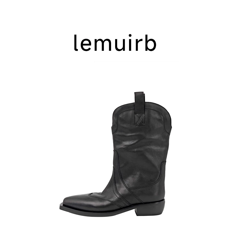 lemuirb 丨水洗马皮西部牛仔靴 V口不挑腿型很显瘦