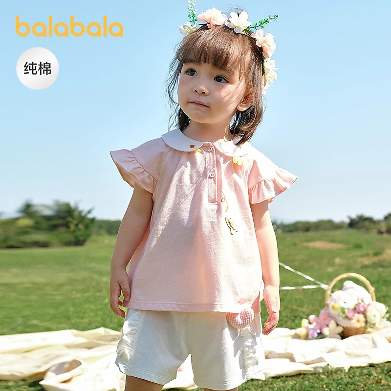 巴拉巴拉宝宝短袖t恤婴儿女童上衣2025新款夏装甜美时尚可爱萌趣
