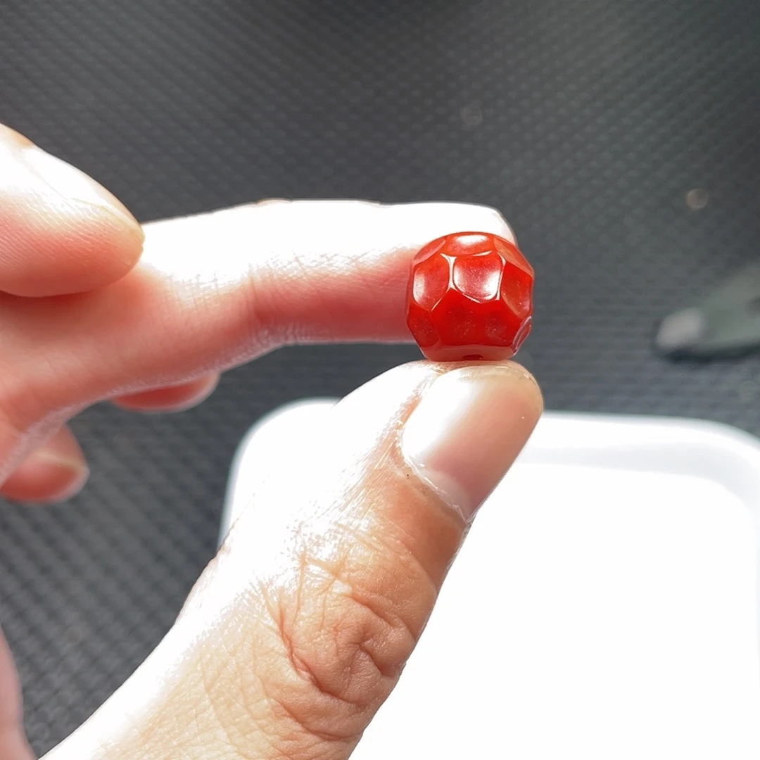 南红玛瑙12mm柿子红无相珠一颗未镶嵌