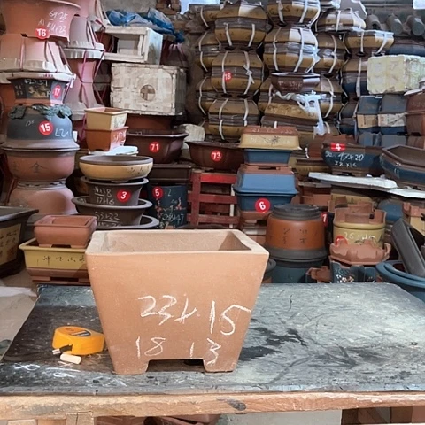 紫砂花盆斗四方一个