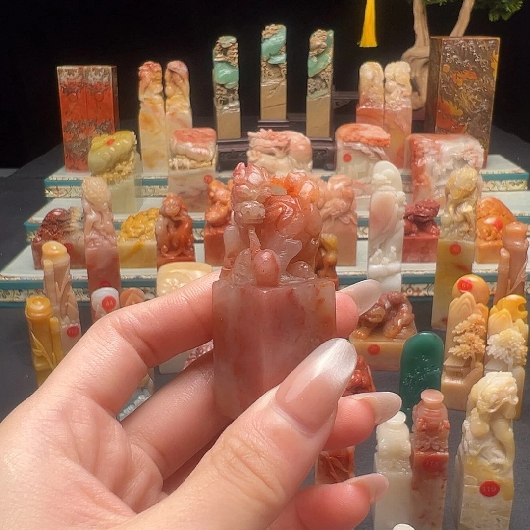 一***人寿山石印石手工制作