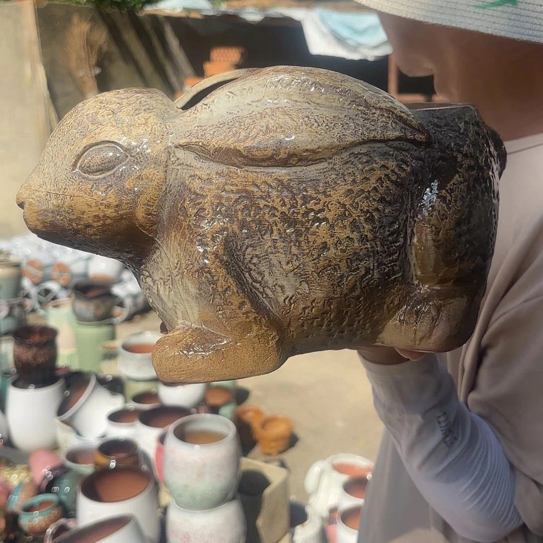 复古柴烧兔子一个