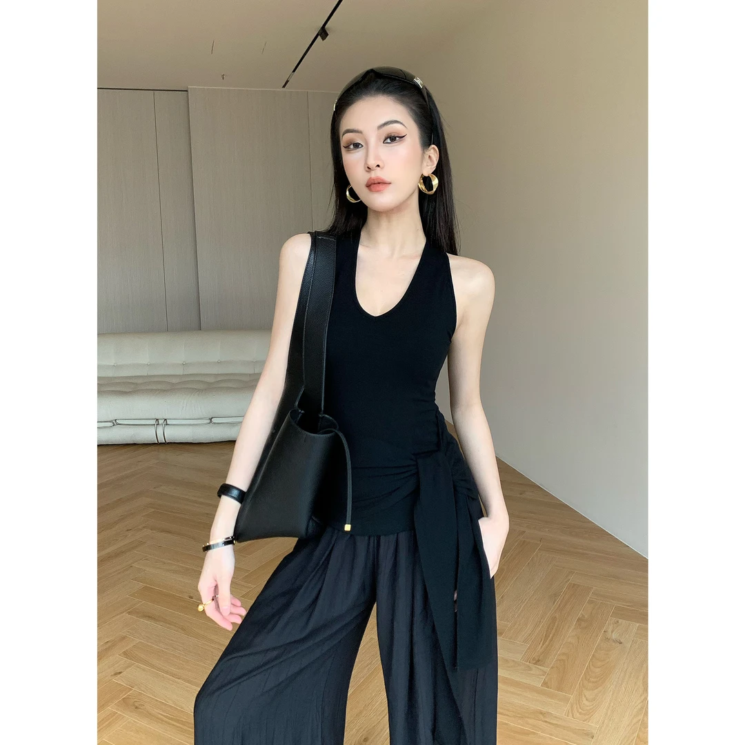 JIJINQI时尚气质显瘦美背百搭运动休闲设计感上衣女 JD03SZPT1109