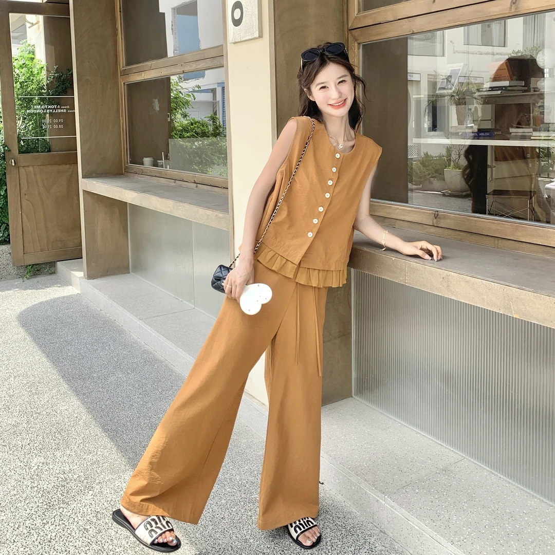 【新款】已开卖韩系南瓜色套装2C277-913-P155-K238韩范气质春夏装