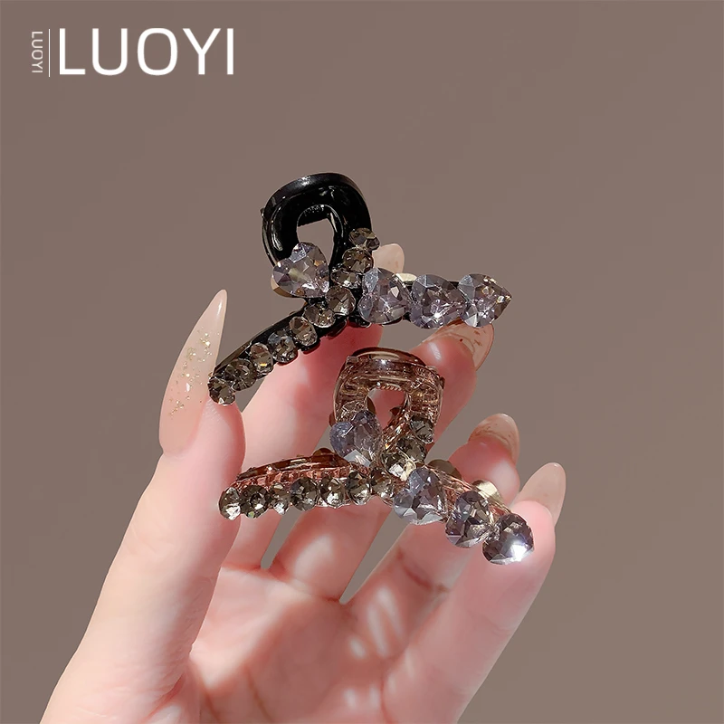 约4.5厘米轻奢时尚水晶小抓夹半扎发夹女高端时尚侧边夹发饰