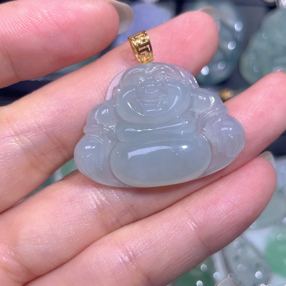 颈饰18K金镶嵌翡翠翡翠